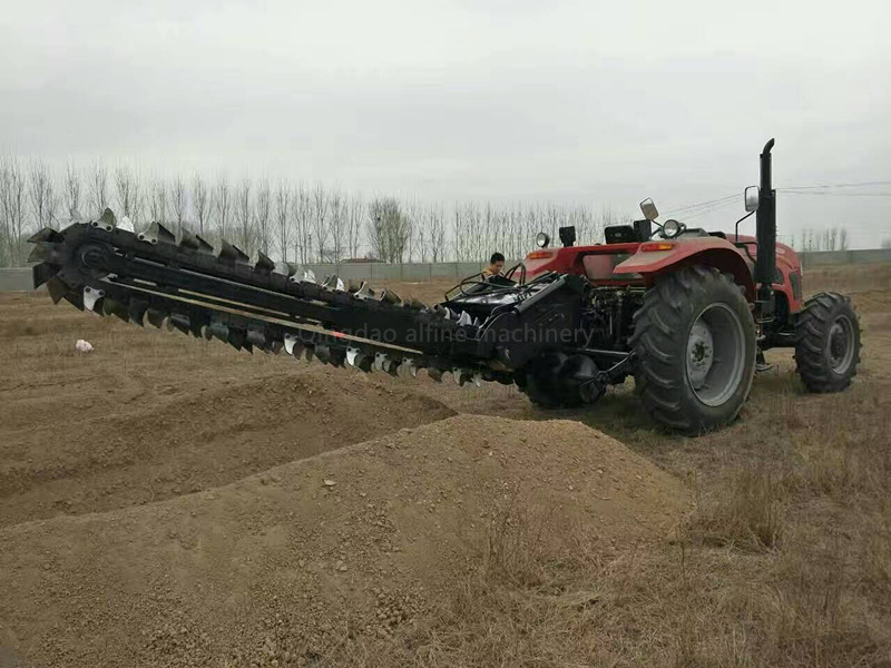 Tractor PTO driven 50-250cm working depth chain trencher cable trencher ditch